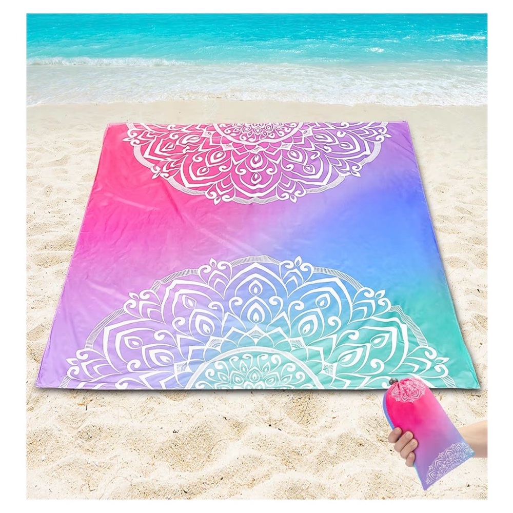 Beach Blanket Sandproof ,79 x 108, Extra Large Beach Mat Waterproof Quick Drying